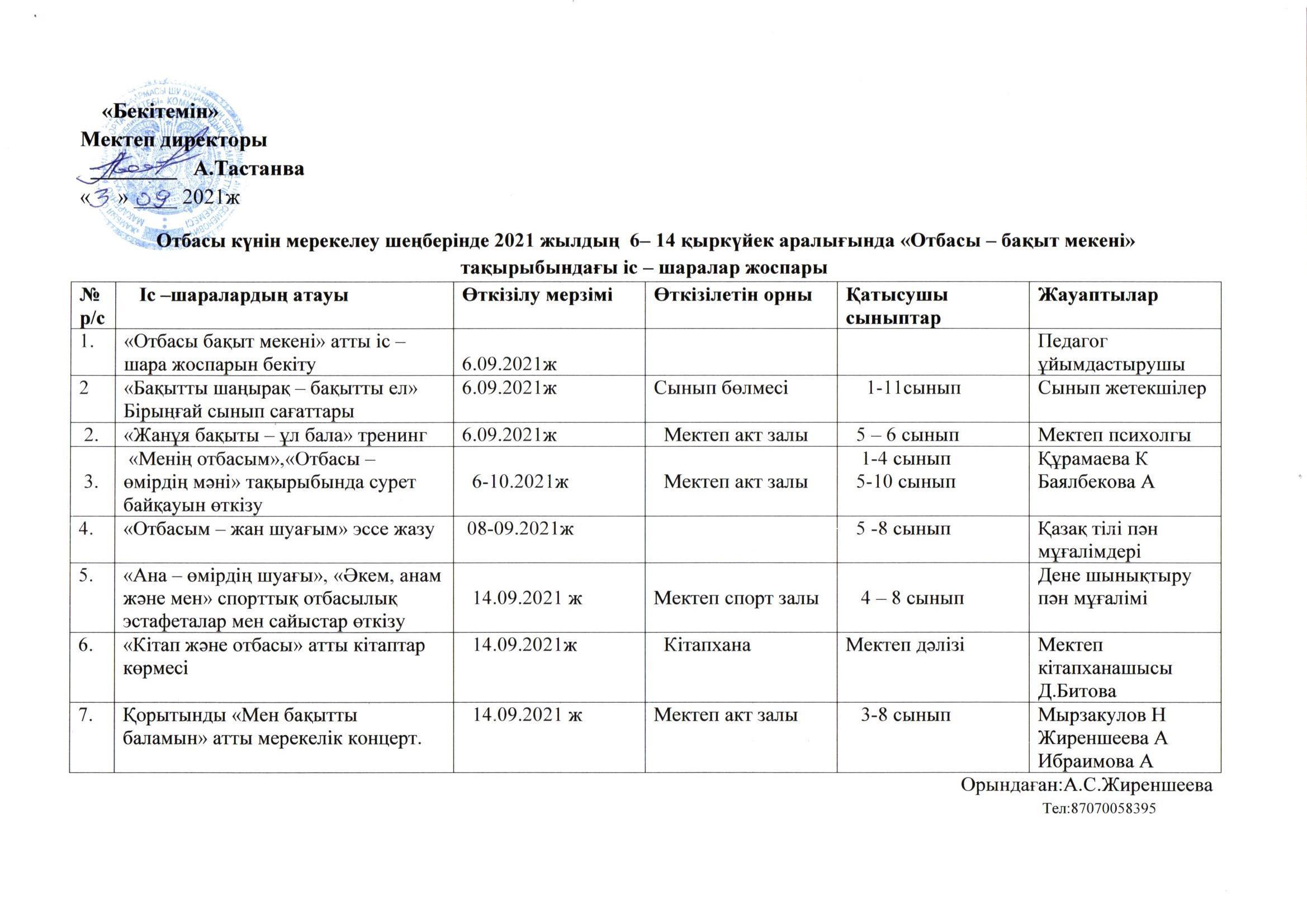 Мектепшілік іс -шаралар