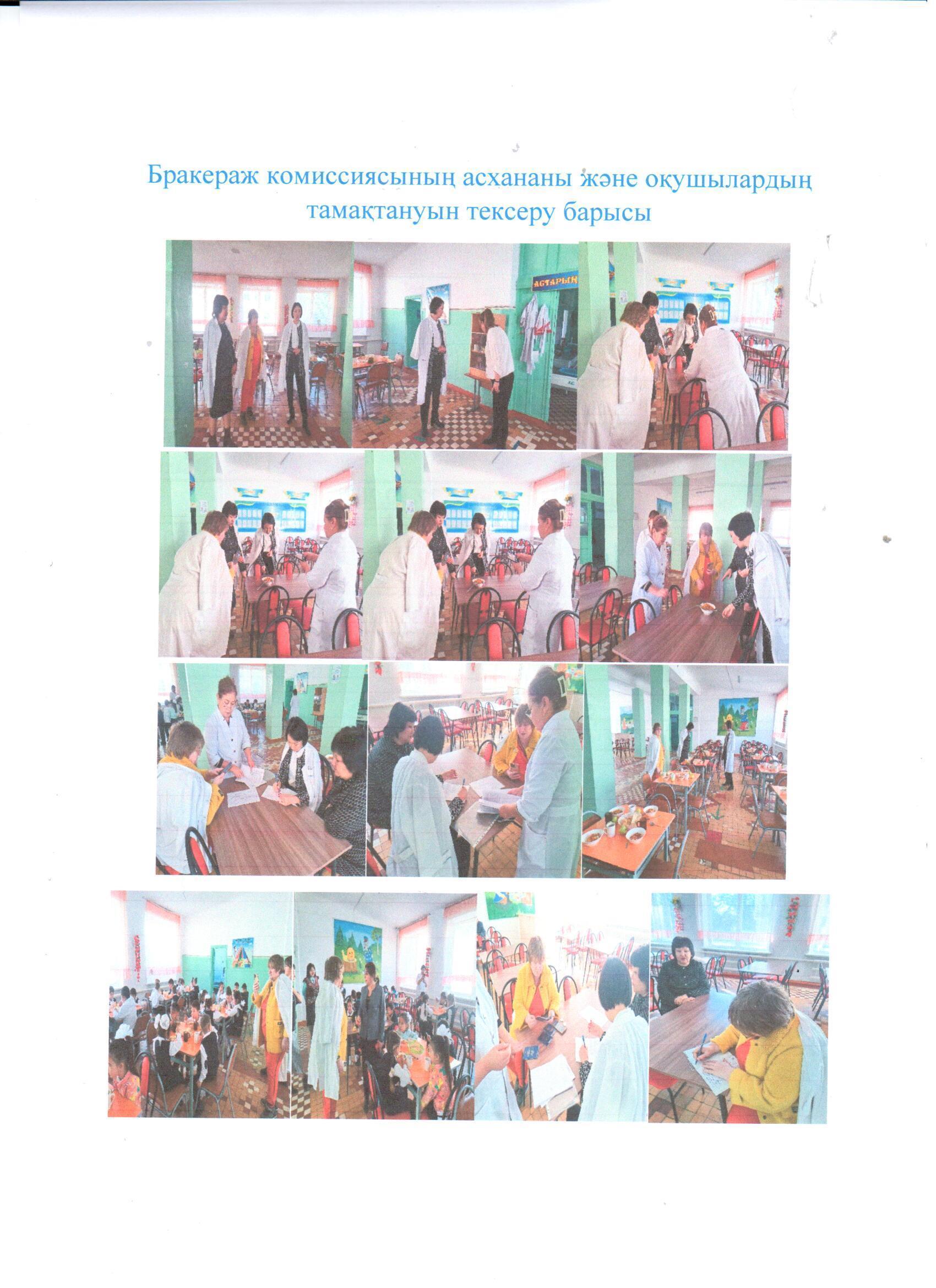 Бракераж комиссиясының асхананы және оқушылардың тамақтануын тексеру барысы